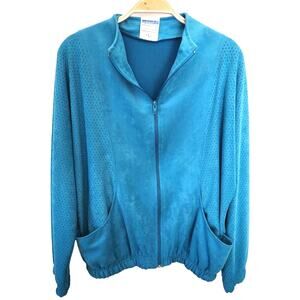 Vintage 90s Adidas Athletic Track Suit Bright Blue Jacket Made USA Size Large